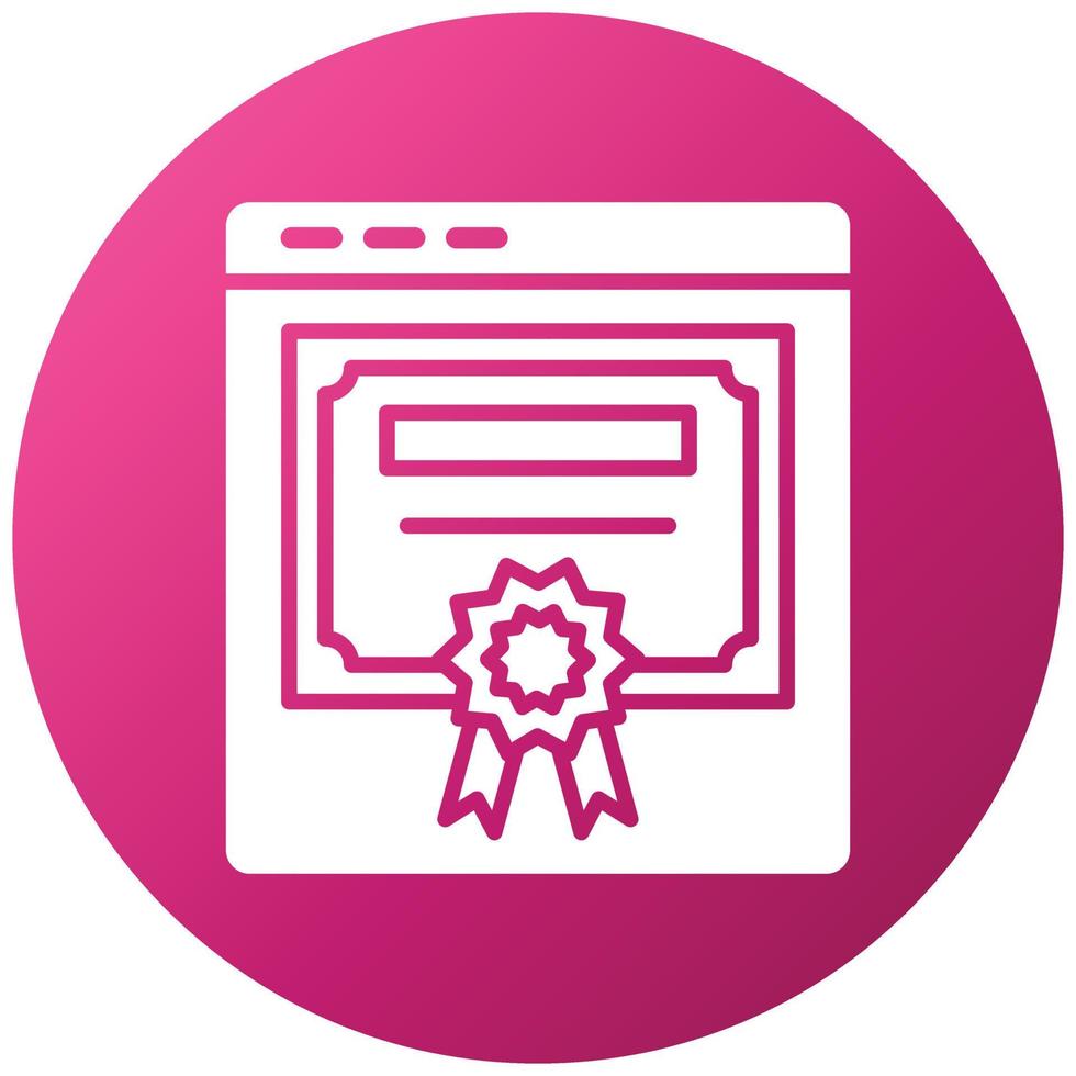 Online Certificate Icon Style vector