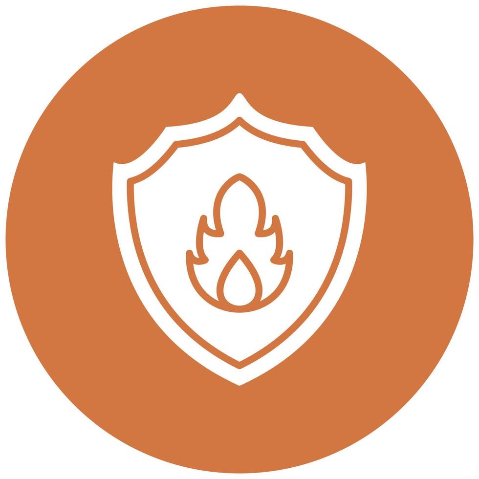 Fire Shield Icon Style vector