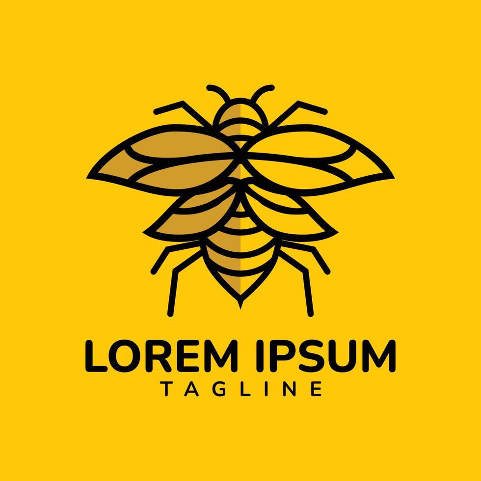 plantilla de logotipo de abeja de estilo de contorno vector