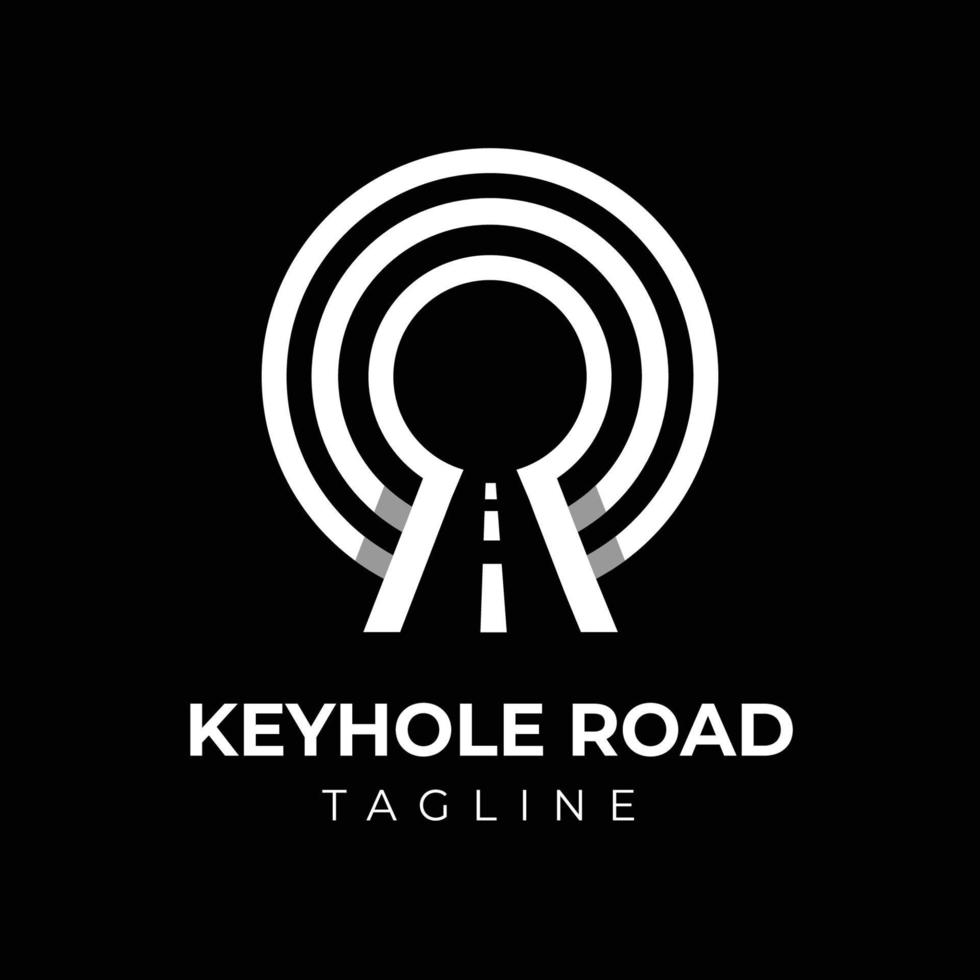 creative template logo keyhole with road icon vector