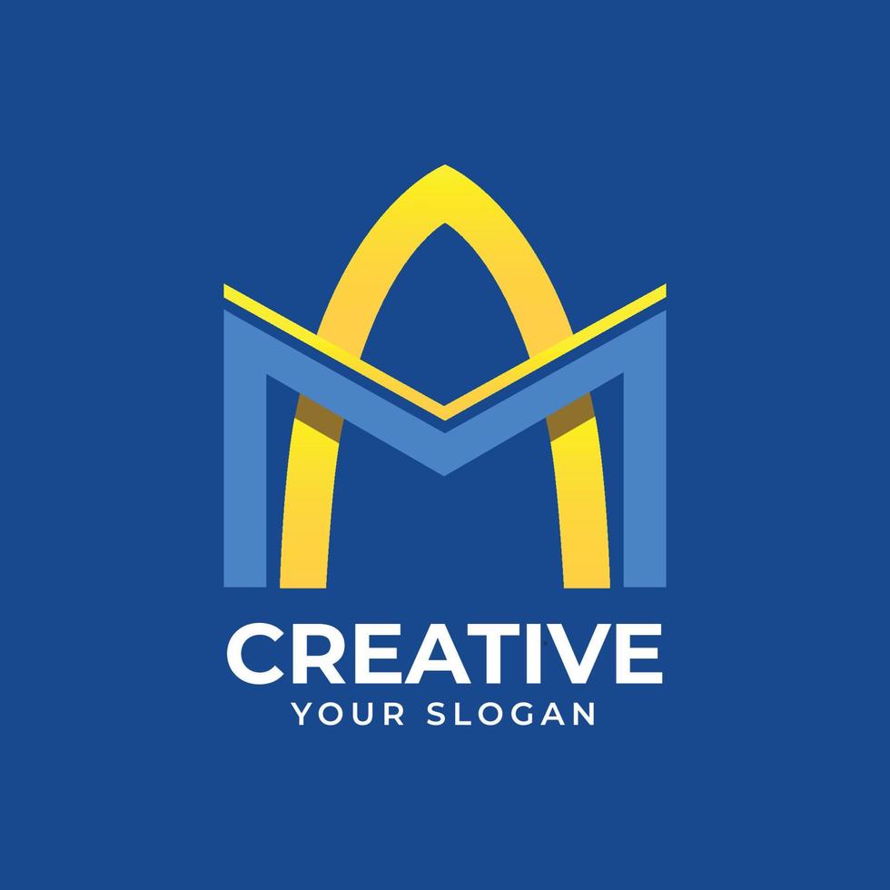 Letter AM creative logo design vector