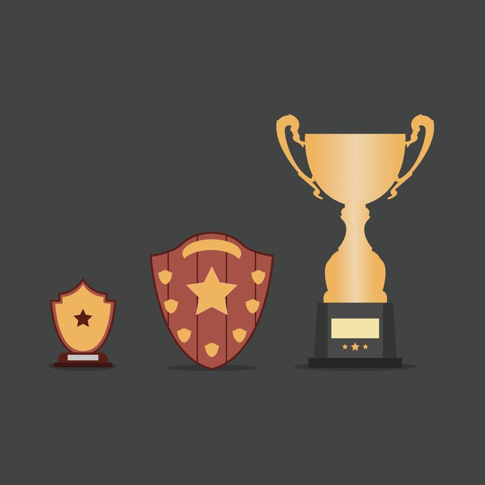 Awards shield trophy illustration vector