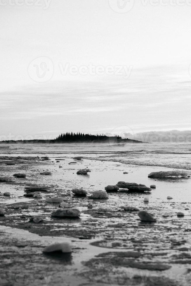 Black and white rocks and water photo