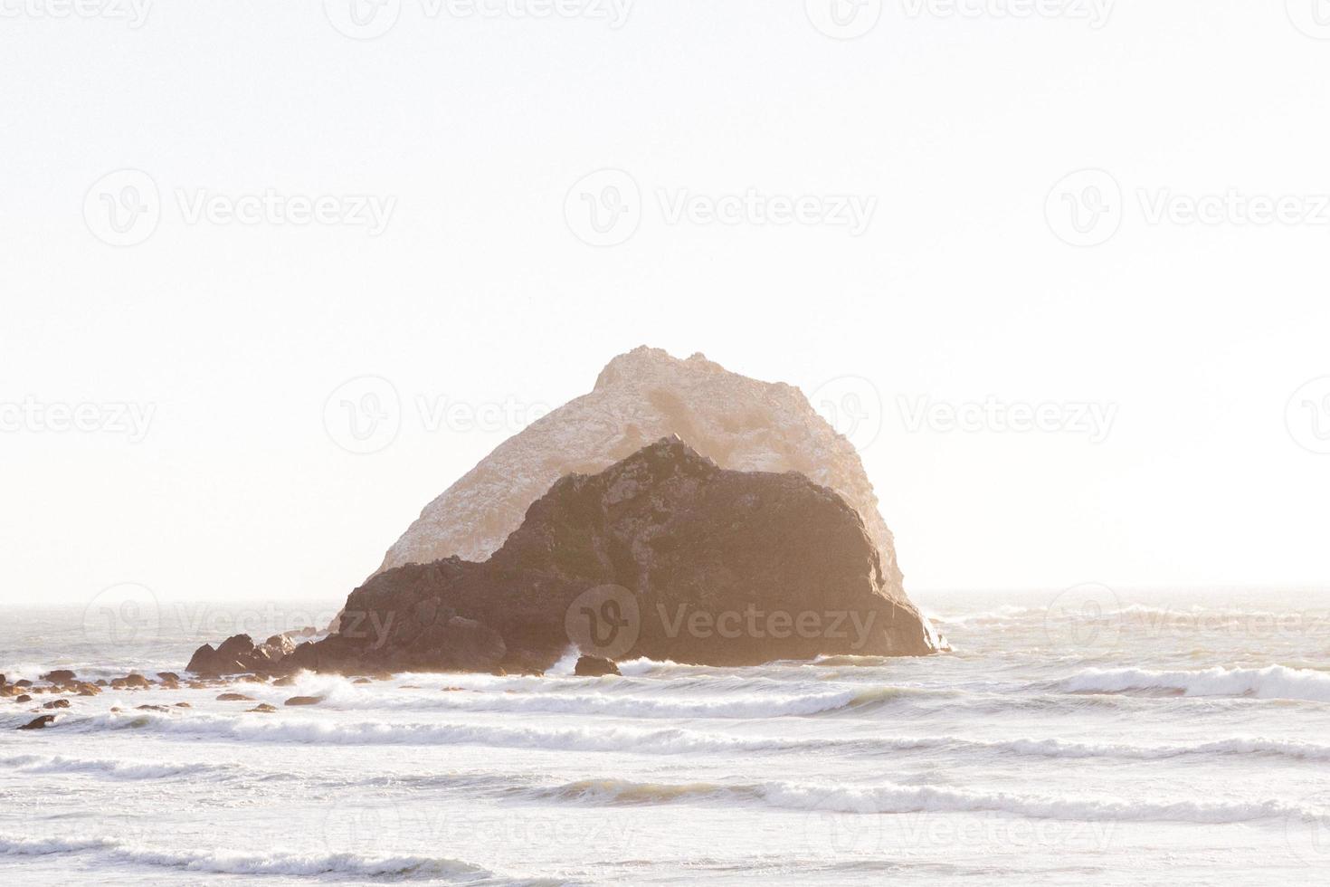 Rock formation on a beach photo