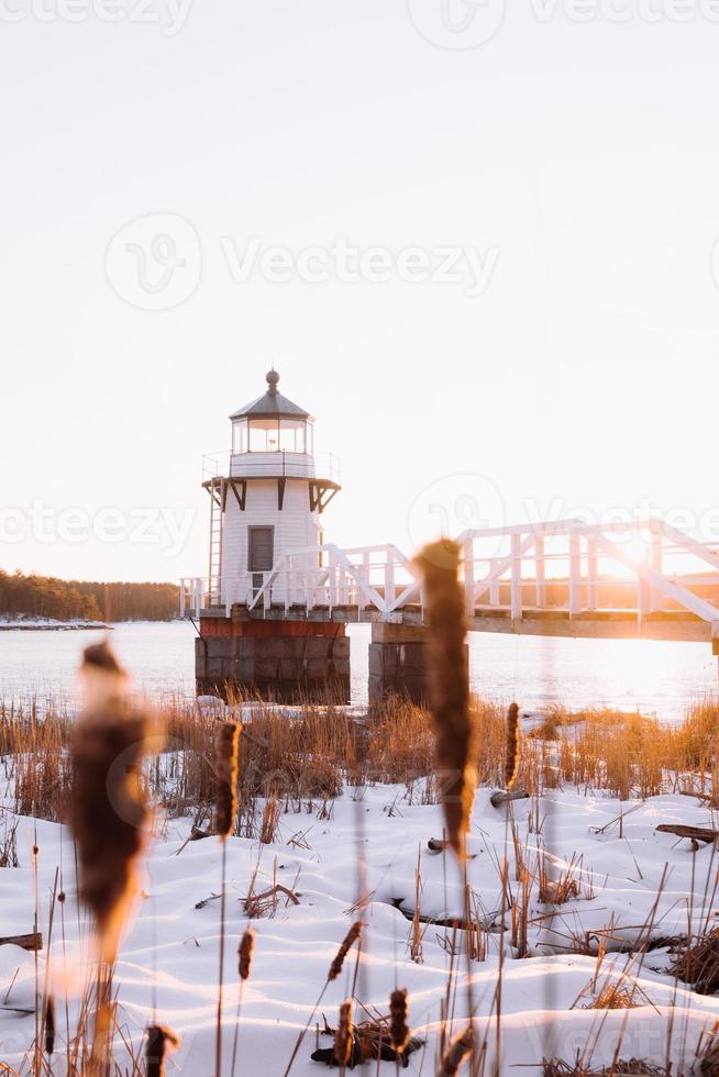 Lighthouse at golden hour photo