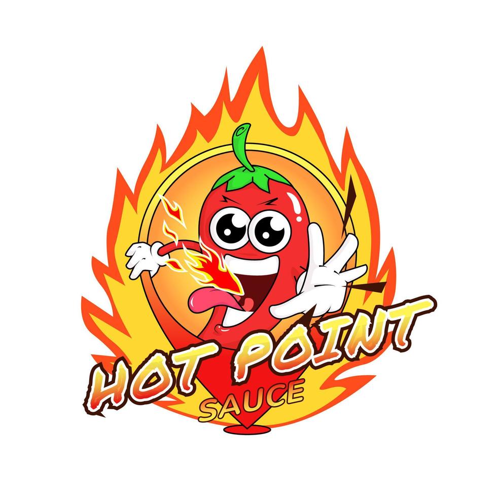 Hot Point Sauce Logo Design vector