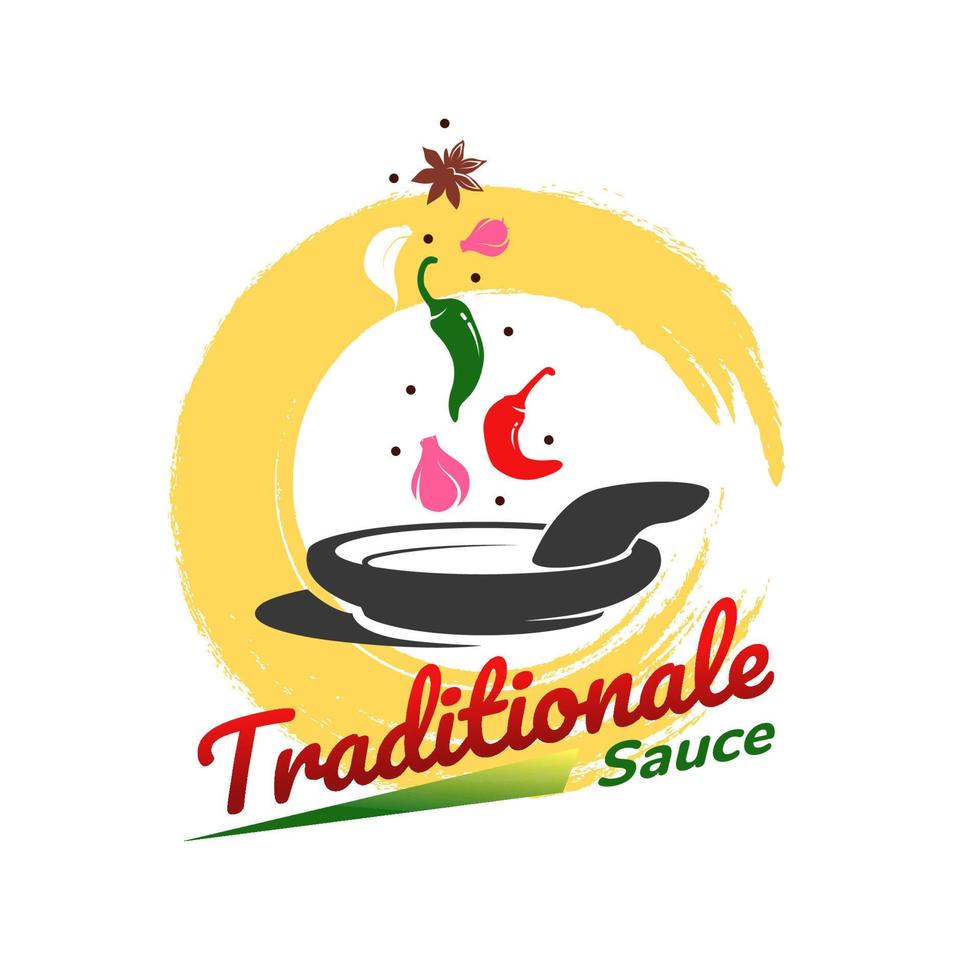 diseño de logotipo de salsa tradicional vector