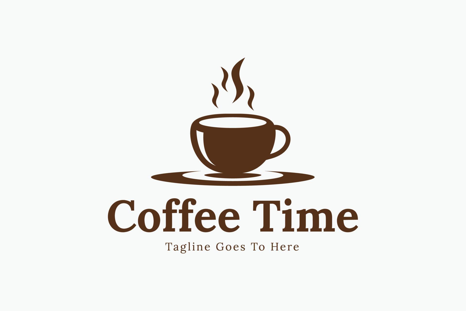diseño de logotipo de taza de café, logotipo de cafetería, plantilla de vector de icono de taza de café