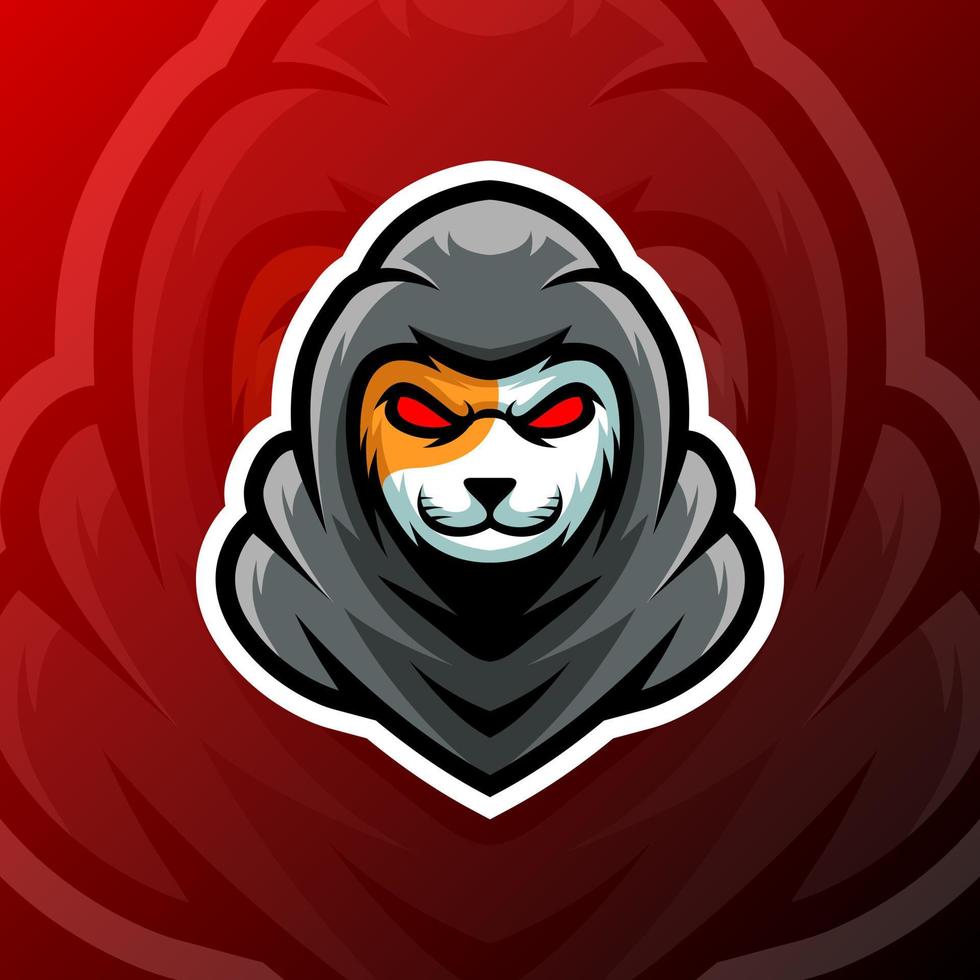 ilustración gráfica vectorial de una mascota de gato en estilo de logotipo de esport. perfecto para el equipo de juego o el logotipo del producto vector