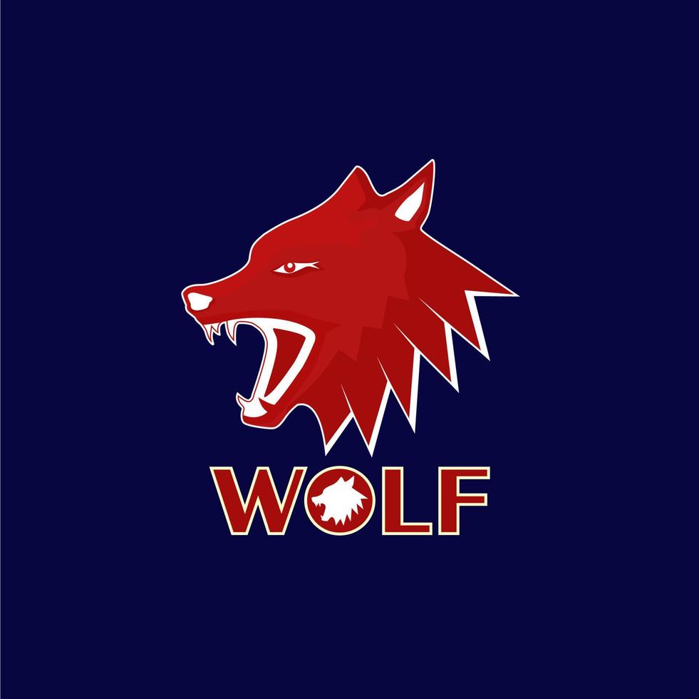 mascot logo, wolf icon, unique and modern elegant design vector