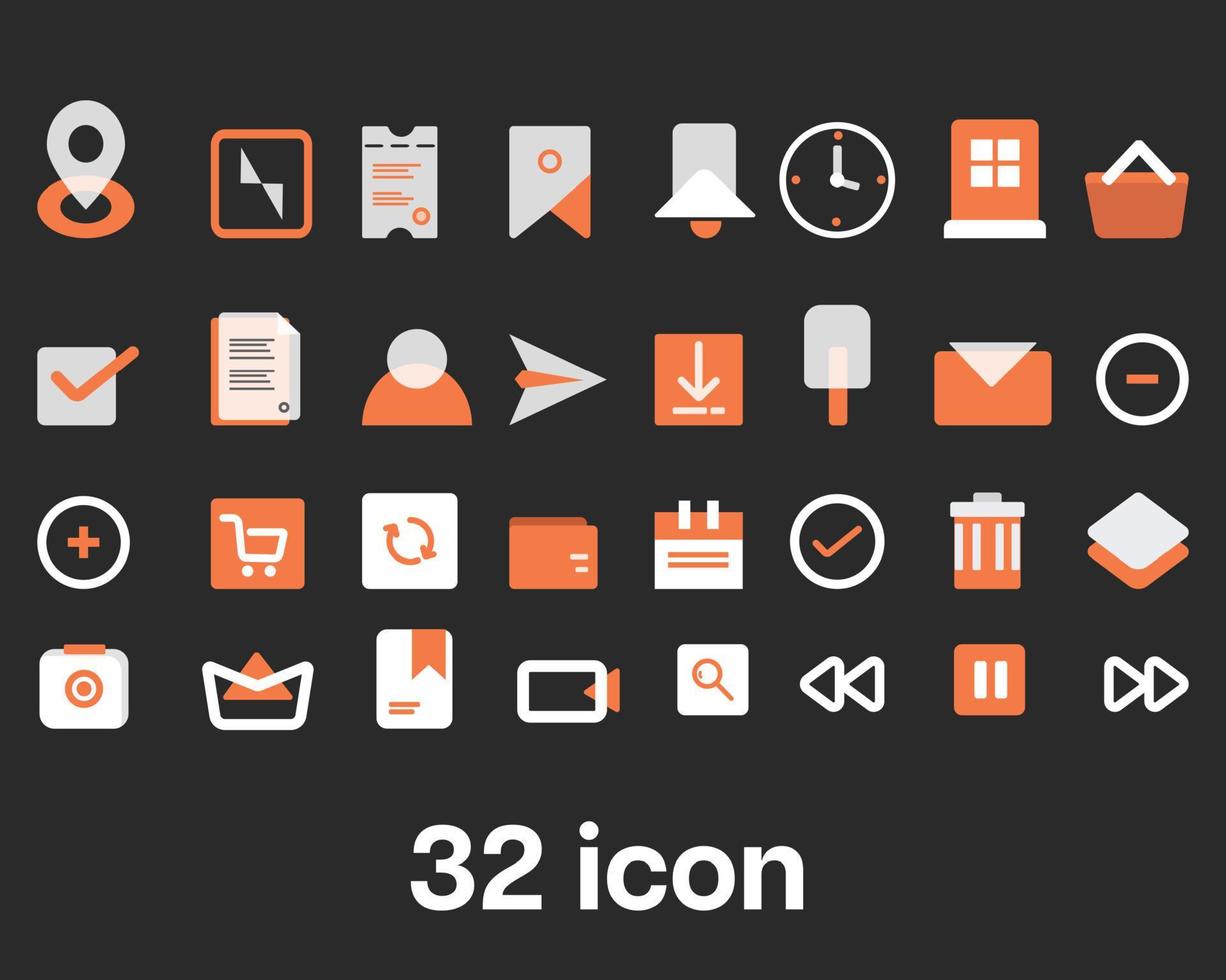 32 icon set  office vector