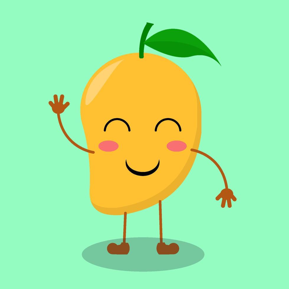 Illustration of cute mango with smile expression vector