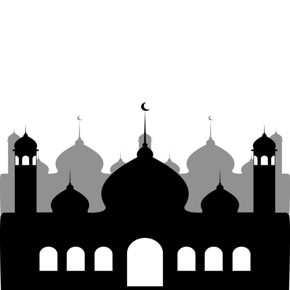 Illustration of Islamic Mosque Silhouette Vector