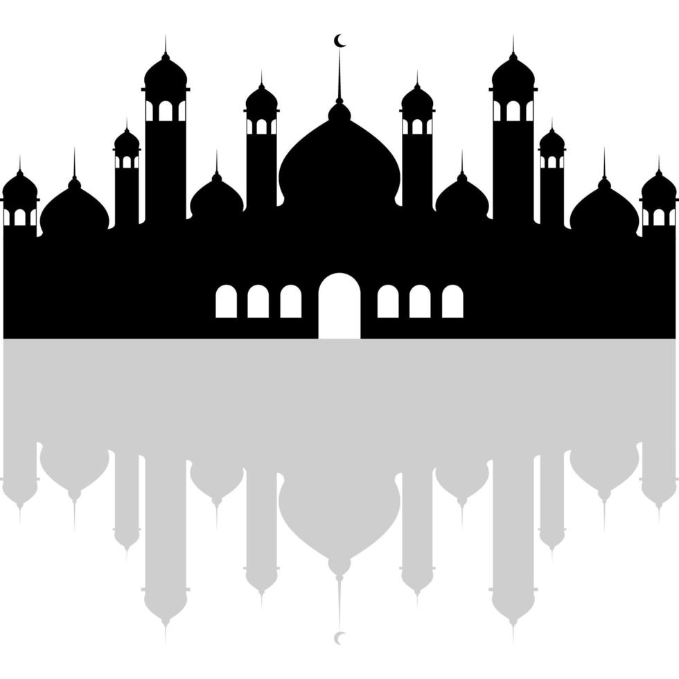 Illustration of Islamic Mosque Silhouette Vector