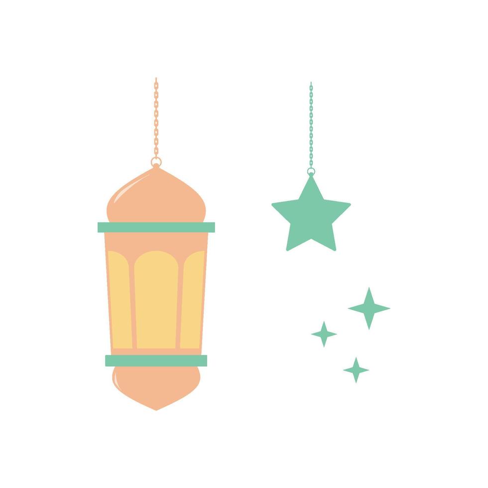 Illustration of lantern with star vector