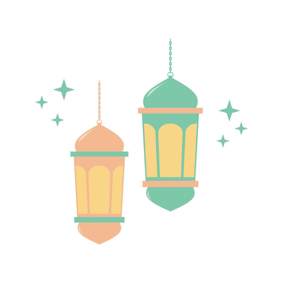 Illustration of two lantern vector