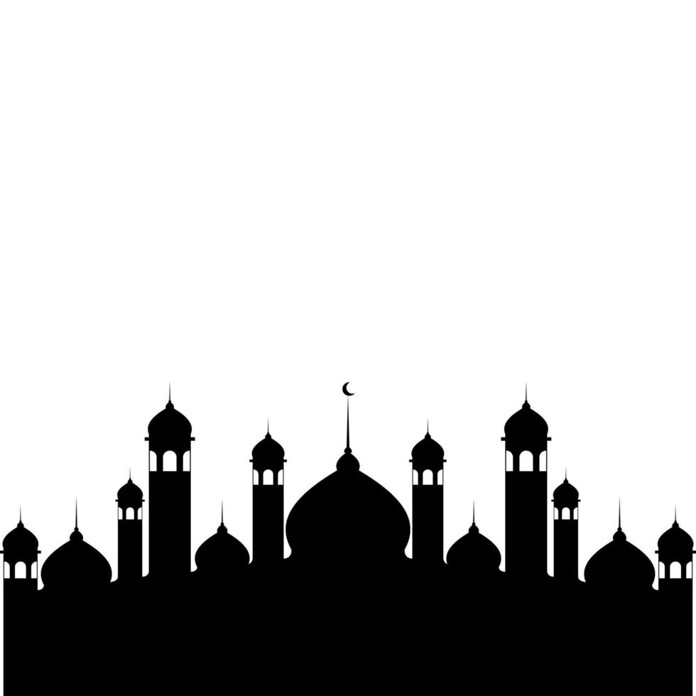 Illustration of Islamic Mosque Silhouette Vector