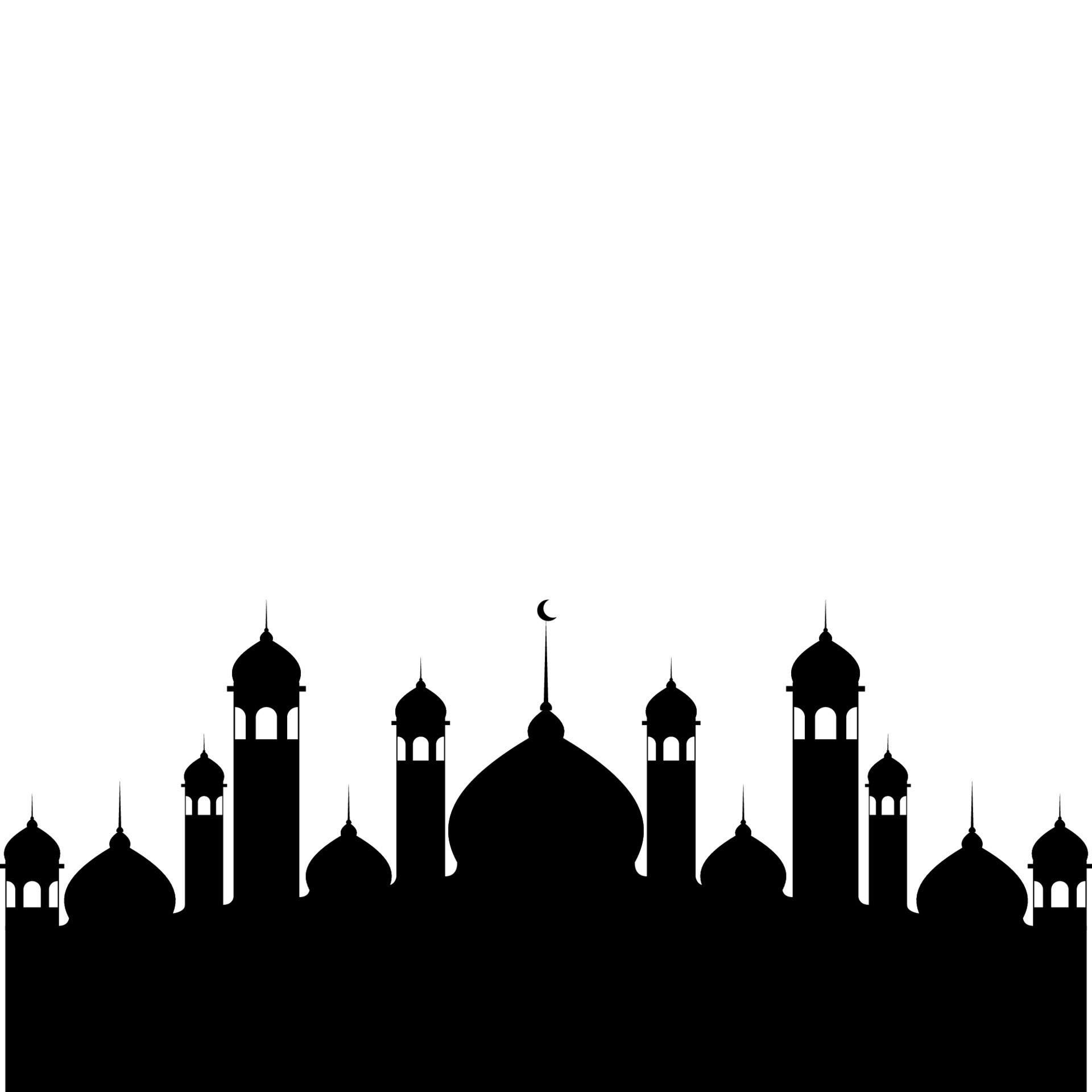 Illustration of Islamic Mosque Silhouette Vector 7438236 Vector Art at