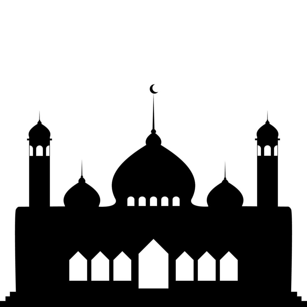 Illustration of Islamic Mosque Silhouette Vector