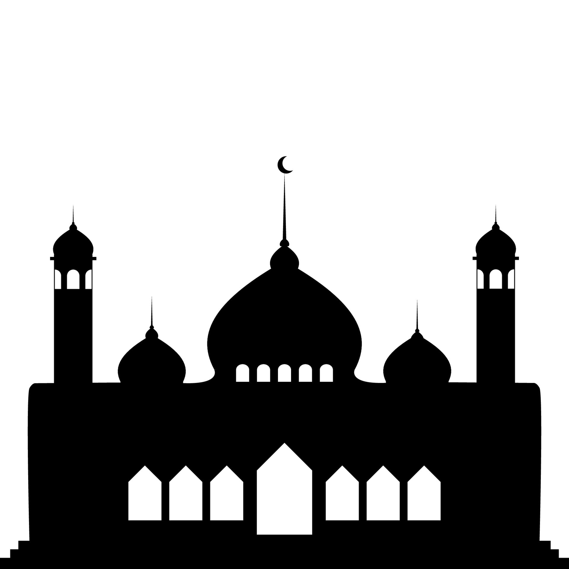 Illustration of Islamic Mosque Silhouette Vector 7438238 Vector Art at
