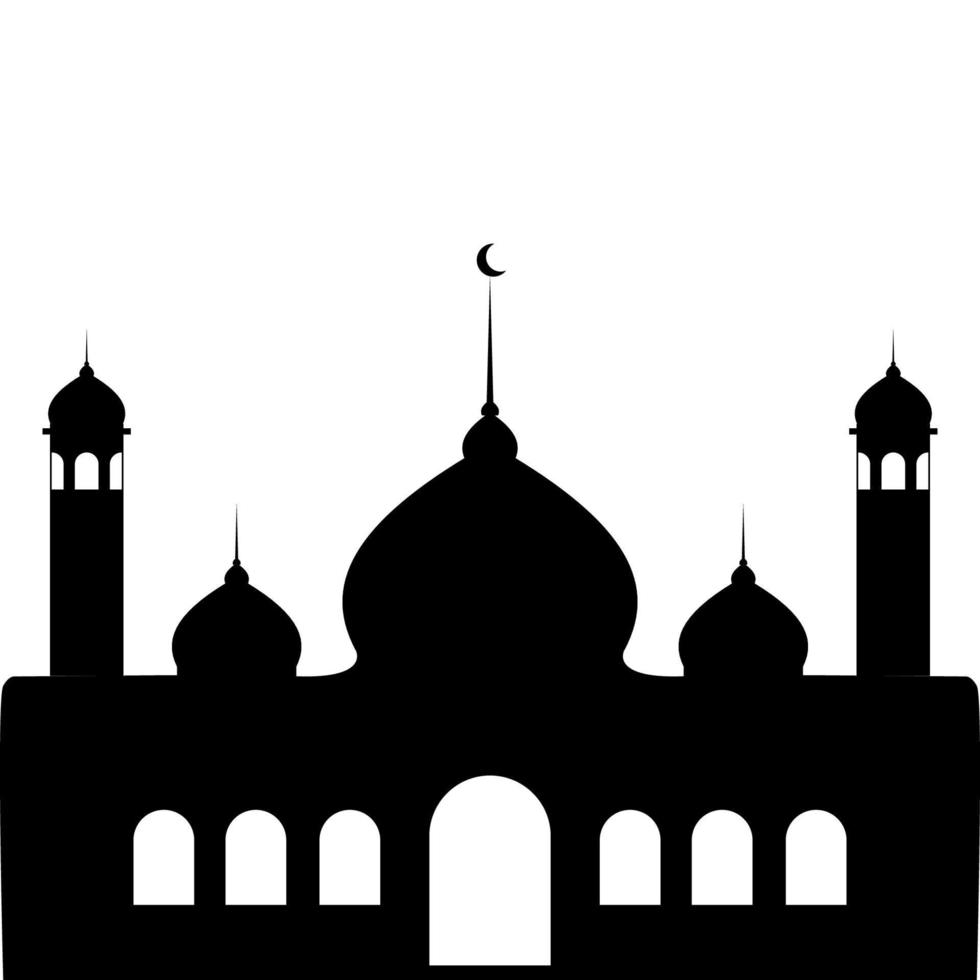 Illustration of Islamic Mosque Silhouette Vector