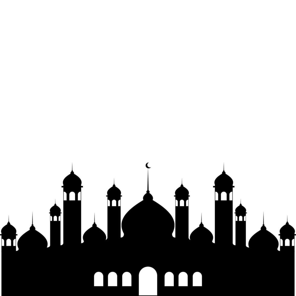 Illustration of Islamic Mosque Silhouette Vector