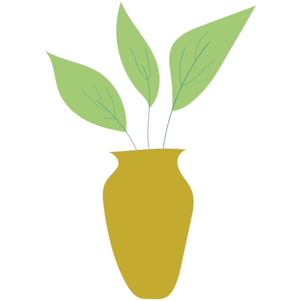 Illustration of house plant with flat style vector