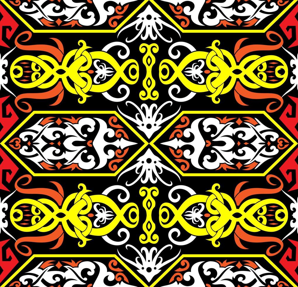 Seamless patern of dayak ethnic pattern.traditional Indonesian fabric motif.borneo pattern. vector design inspiration. Creative textile for fashion or cloth