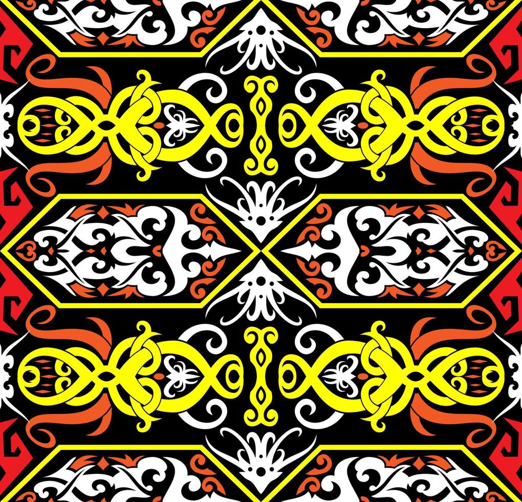 Seamless patern of dayak ethnic pattern.traditional Indonesian fabric motif.borneo pattern. vector design inspiration. Creative textile for fashion or cloth