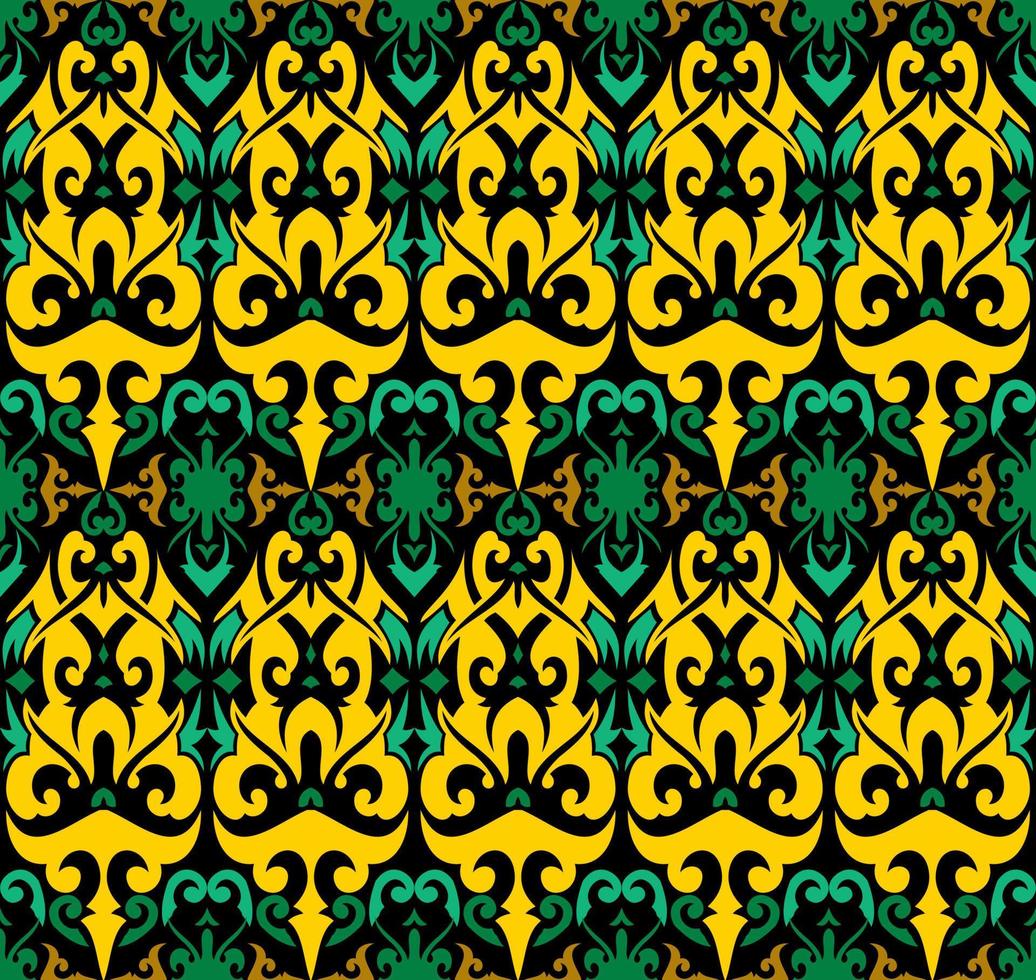 patrón sin costuras de patrón étnico dayak.motivo de tela indonesia tradicional.patrón de borneo. inspiración de diseño vectorial. textil creativo para moda o tela vector