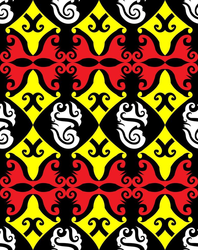 Seamless patern of dayak ethnic pattern.traditional Indonesian fabric motif.borneo pattern. vector design inspiration. Creative textile for fashion or cloth