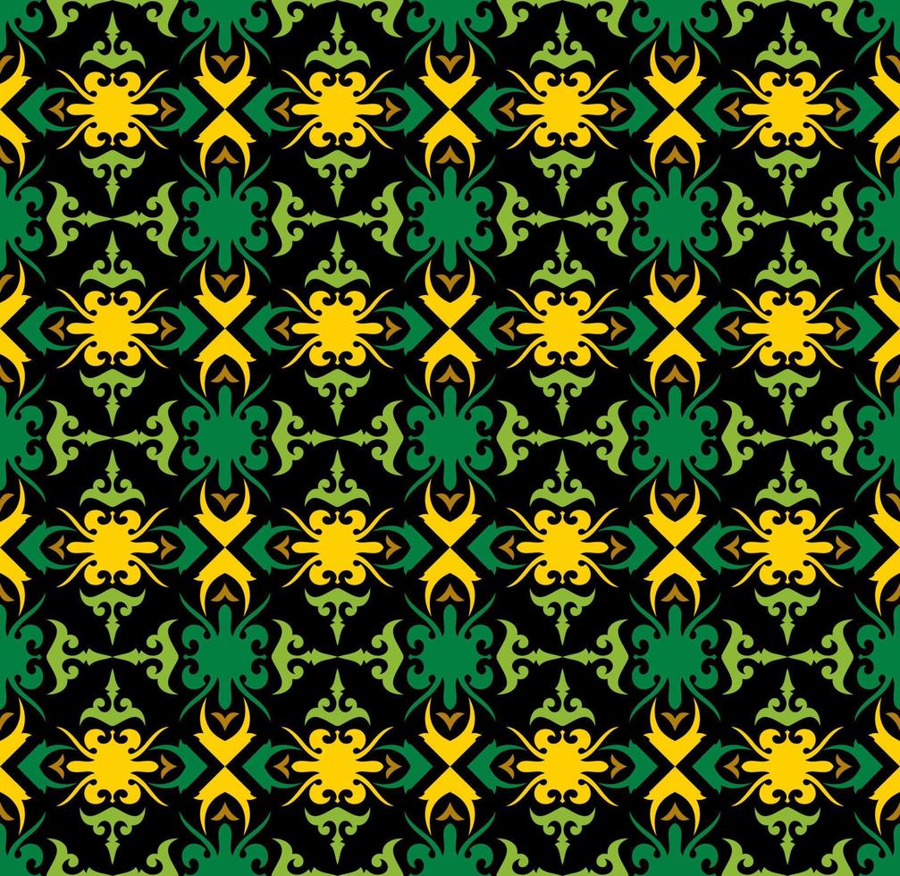 patrón sin costuras de patrón étnico dayak.motivo de tela indonesia tradicional.patrón de borneo. inspiración de diseño vectorial. textil creativo para moda o tela vector