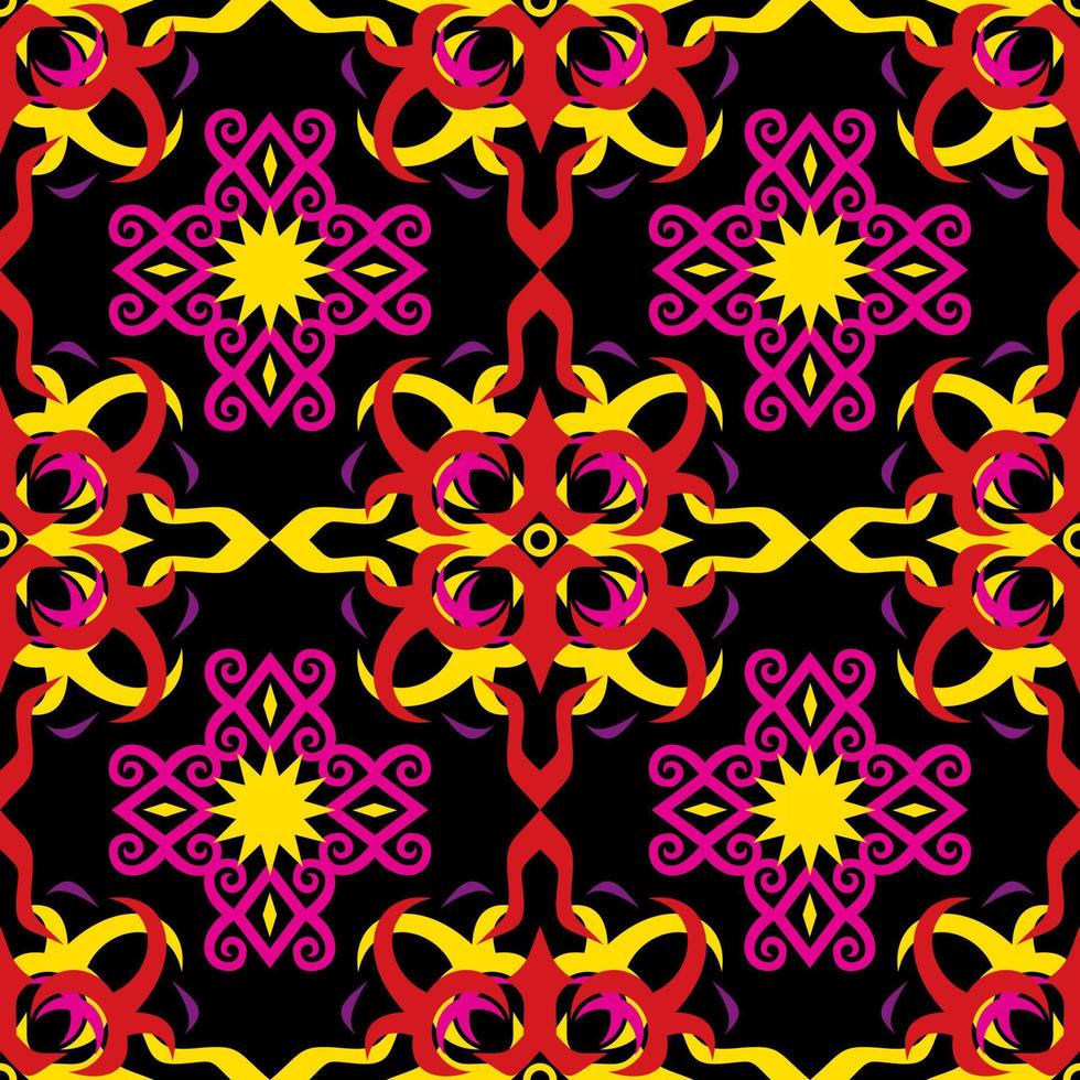 Seamless patern of dayak ethnic pattern.traditional Indonesian fabric motif.borneo pattern. vector design inspiration. Creative textile for fashion or cloth