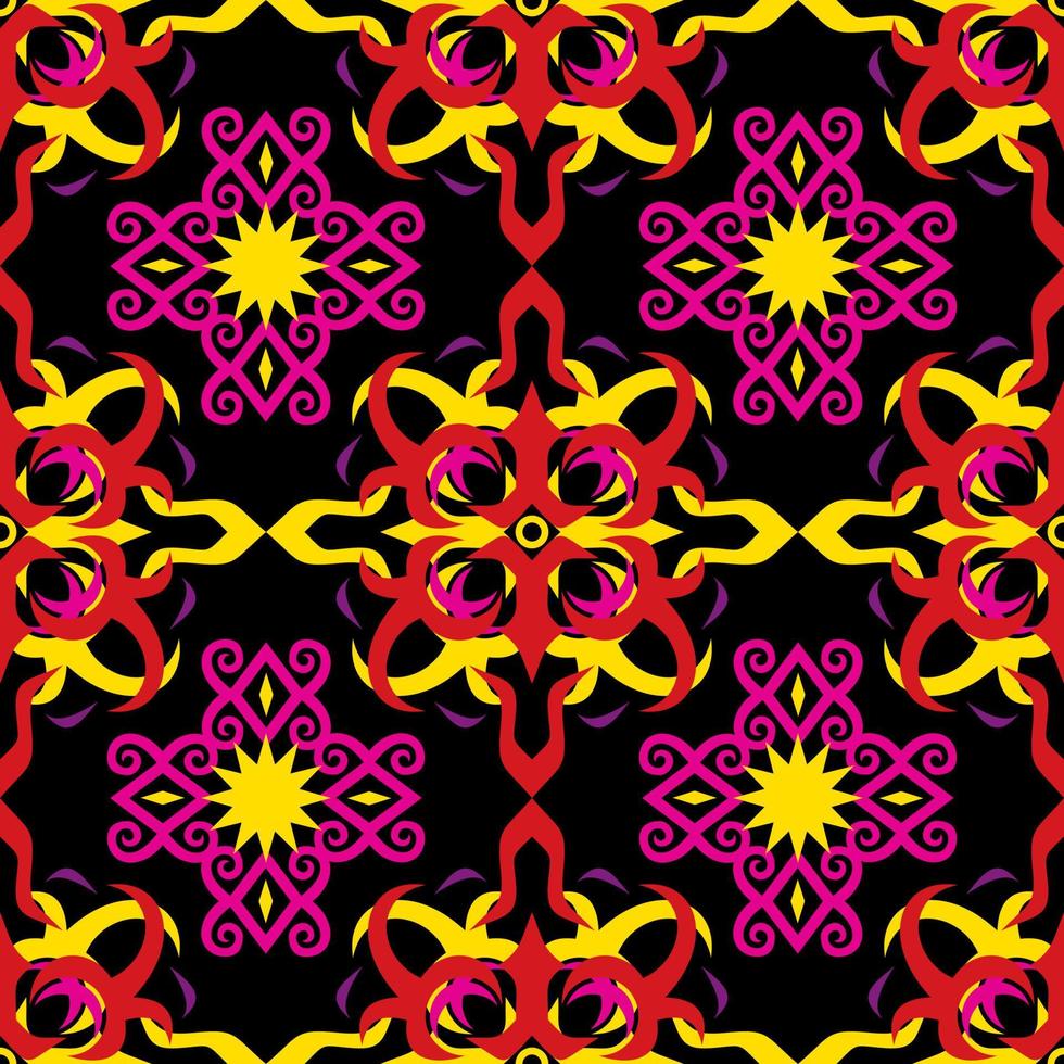 Seamless patern of dayak ethnic pattern.traditional Indonesian fabric motif.borneo pattern. vector design inspiration. Creative textile for fashion or cloth