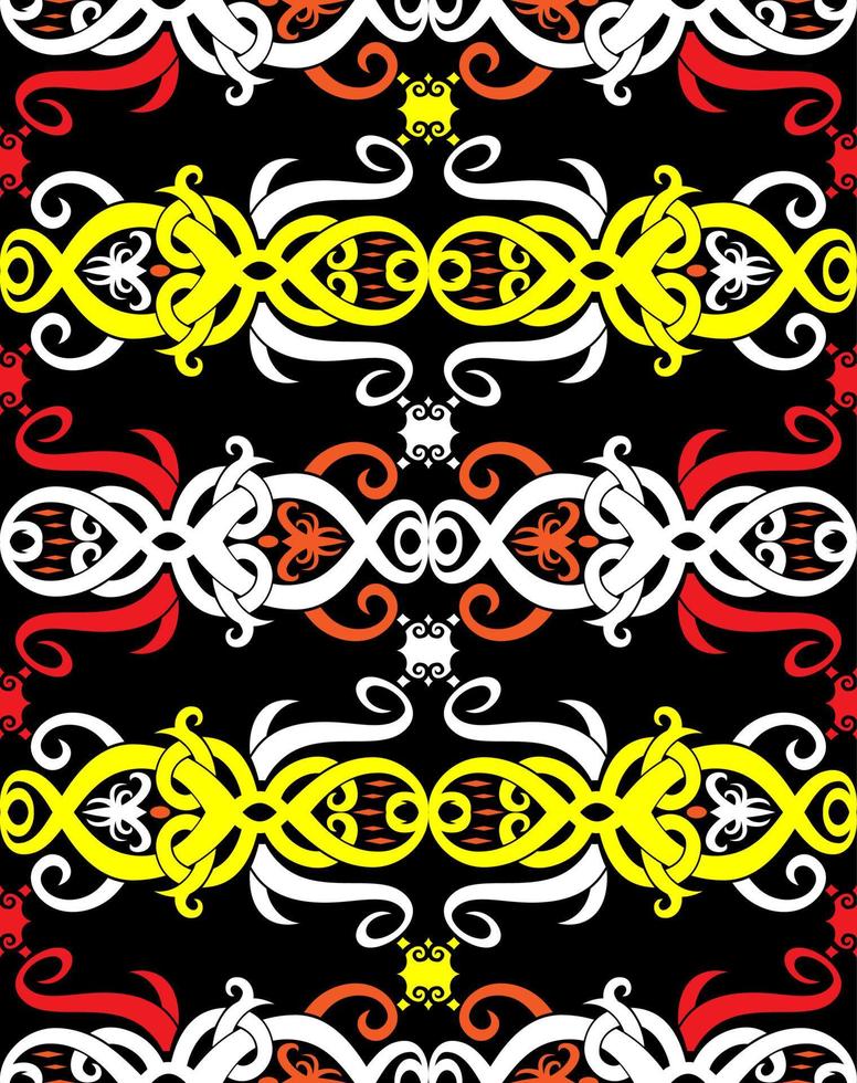 Seamless patern of dayak ethnic pattern.traditional Indonesian fabric motif.borneo pattern. vector design inspiration. Creative textile for fashion or cloth