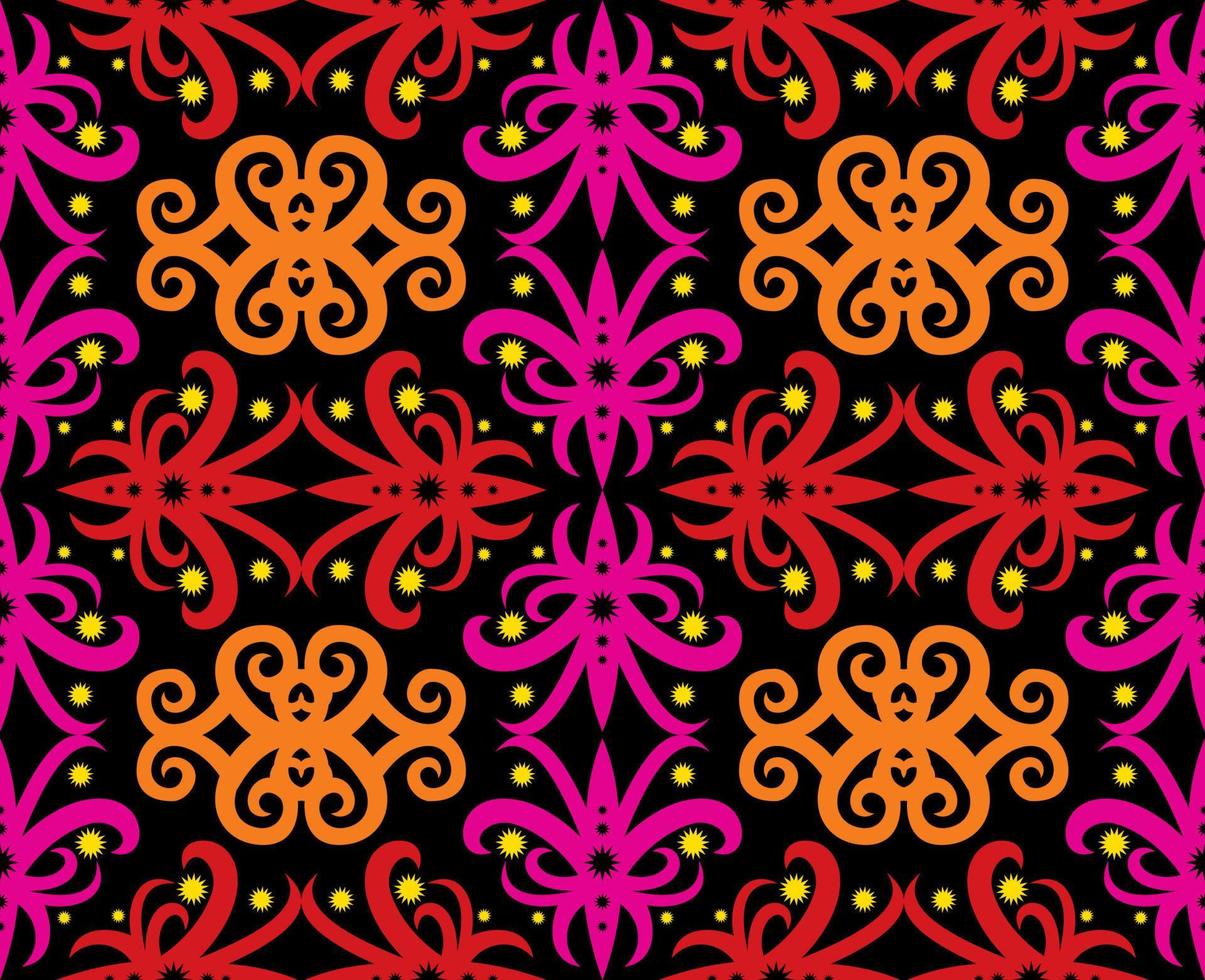Seamless patern of dayak ethnic pattern.traditional Indonesian fabric motif.borneo pattern. vector design inspiration. Creative textile for fashion or cloth