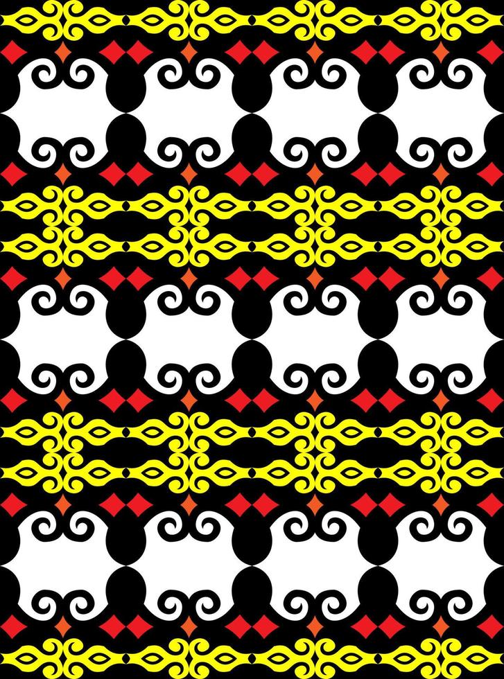 patrón sin costuras de patrón étnico dayak.motivo de tela indonesia tradicional.patrón de borneo. inspiración de diseño vectorial. textil creativo para moda o tela vector