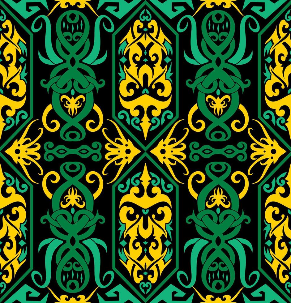 Seamless patern of dayak ethnic pattern.traditional Indonesian fabric motif.borneo pattern. vector design inspiration. Creative textile for fashion or cloth