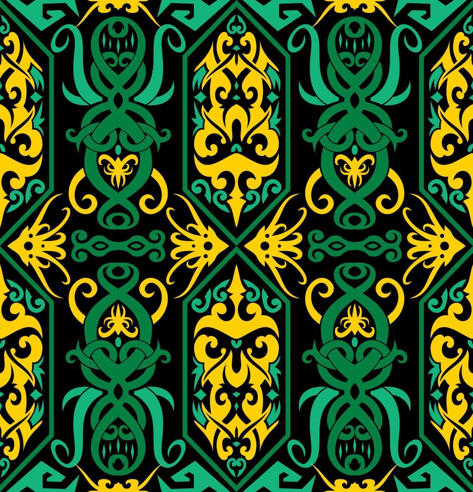 patrón sin costuras de patrón étnico dayak.motivo de tela indonesia tradicional.patrón de borneo. inspiración de diseño vectorial. textil creativo para moda o tela vector