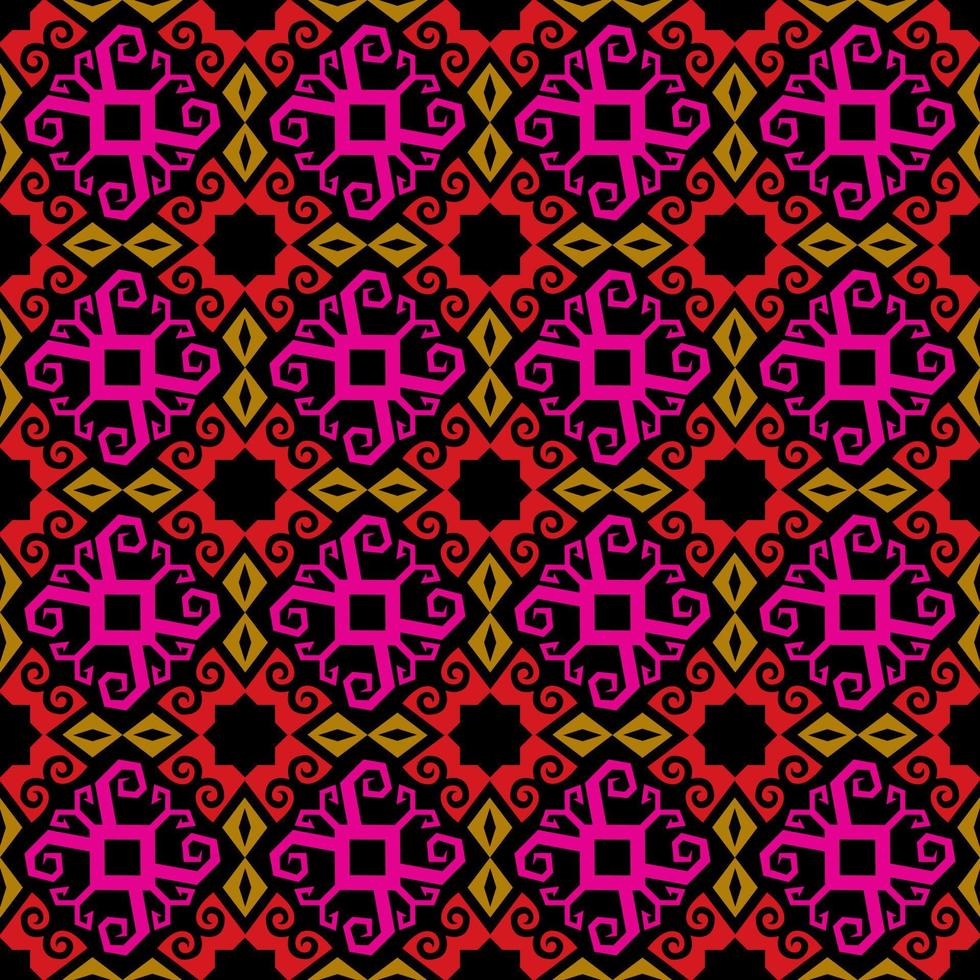 patrón sin costuras de patrón étnico dayak.motivo de tela indonesia tradicional.patrón de borneo. inspiración de diseño vectorial. textil creativo para moda o tela vector