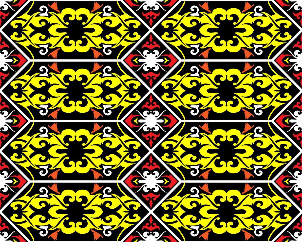 Seamless patern of dayak ethnic pattern.traditional Indonesian fabric motif.borneo pattern. vector design inspiration. Creative textile for fashion or cloth