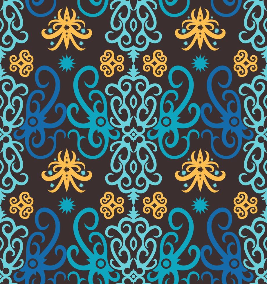 Seamless patern of dayak ethnic pattern.traditional Indonesian fabric motif.borneo pattern. vector design inspiration. Creative textile for fashion or cloth