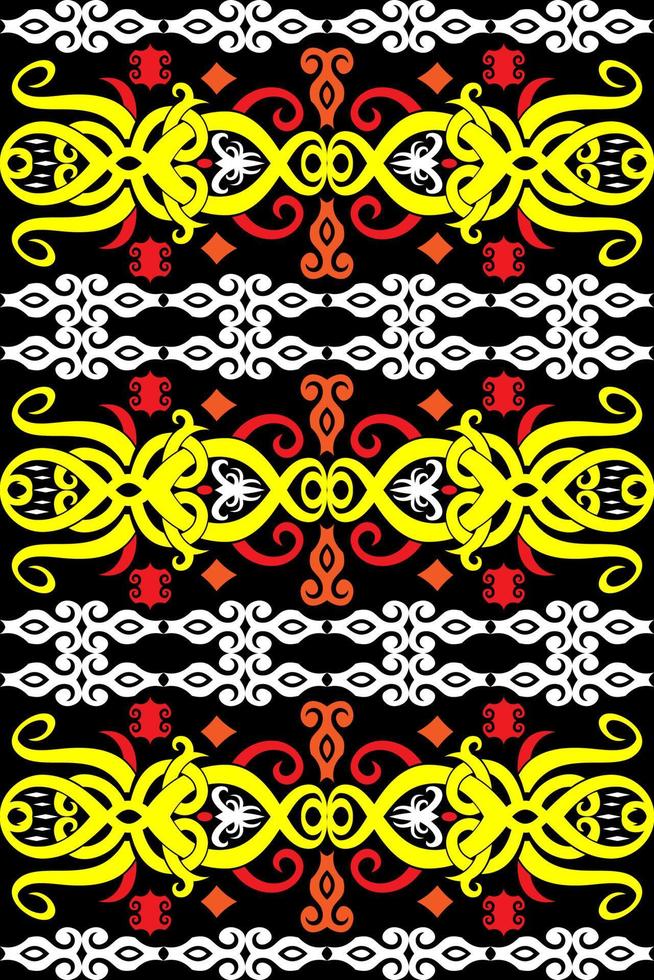 patrón sin costuras de patrón étnico dayak.motivo de tela indonesia tradicional.patrón de borneo. inspiración de diseño vectorial. textil creativo para moda o tela vector