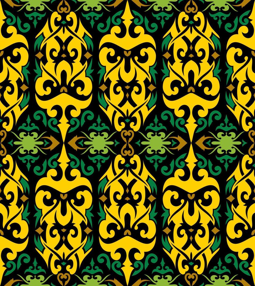 Seamless patern of dayak ethnic pattern.traditional Indonesian fabric motif.borneo pattern. vector design inspiration. Creative textile for fashion or cloth