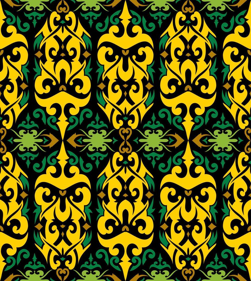 patrón sin costuras de patrón étnico dayak.motivo de tela indonesia tradicional.patrón de borneo. inspiración de diseño vectorial. textil creativo para moda o tela vector