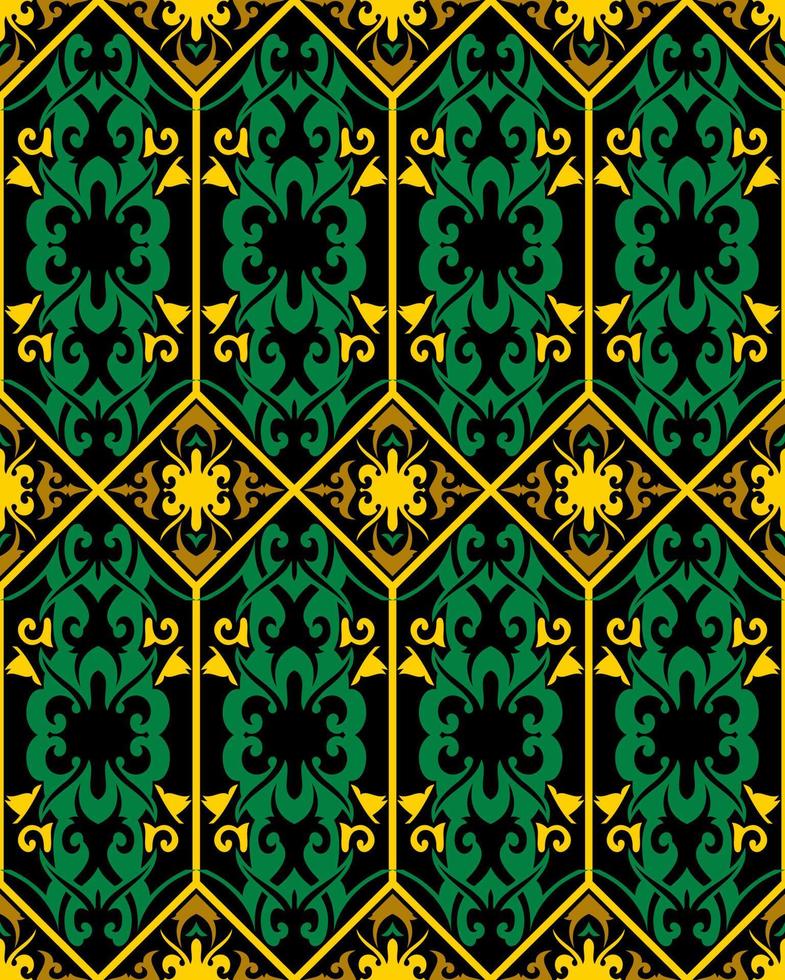 patrón sin costuras de patrón étnico dayak.motivo de tela indonesia tradicional.patrón de borneo. inspiración de diseño vectorial. textil creativo para moda o tela vector