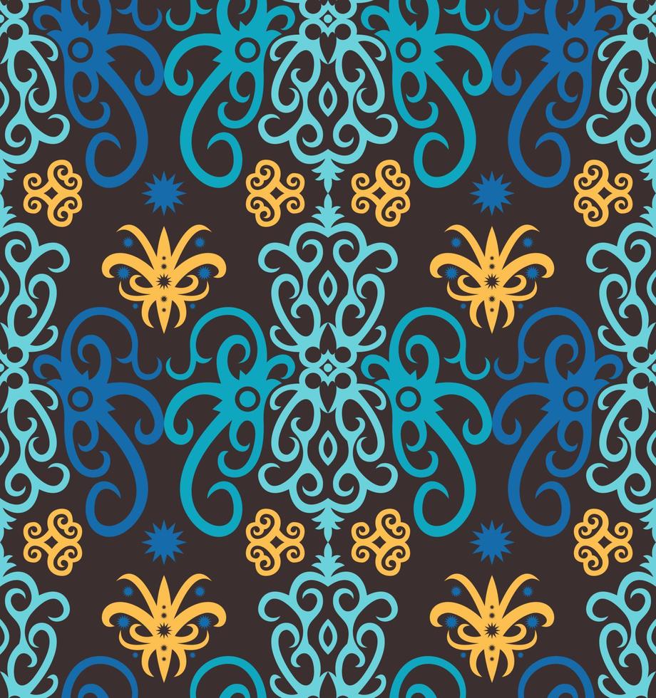 patrón sin costuras de patrón étnico dayak.motivo de tela indonesia tradicional.patrón de borneo. inspiración de diseño vectorial. textil creativo para moda o tela vector