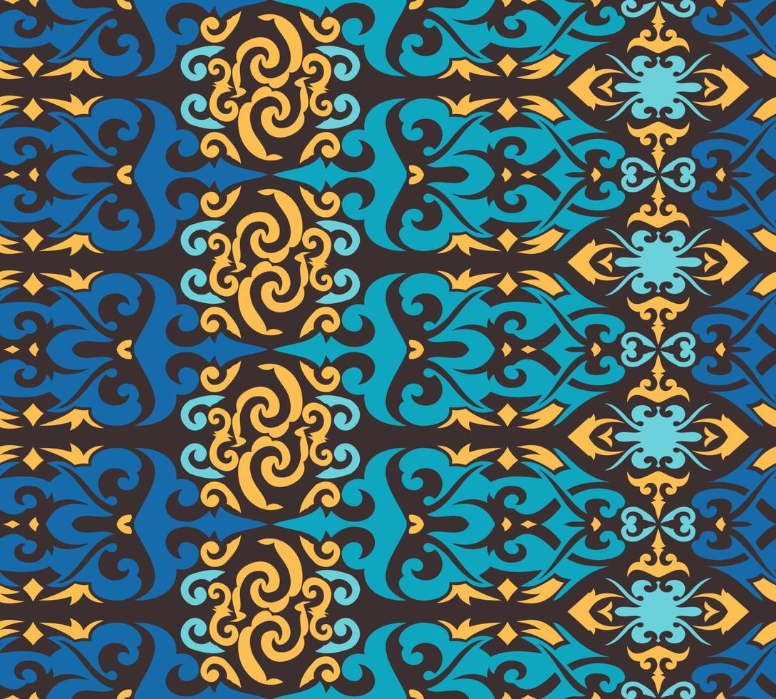 patrón sin costuras de patrón étnico dayak.motivo de tela indonesia tradicional.patrón de borneo. inspiración de diseño vectorial. textil creativo para moda o tela vector