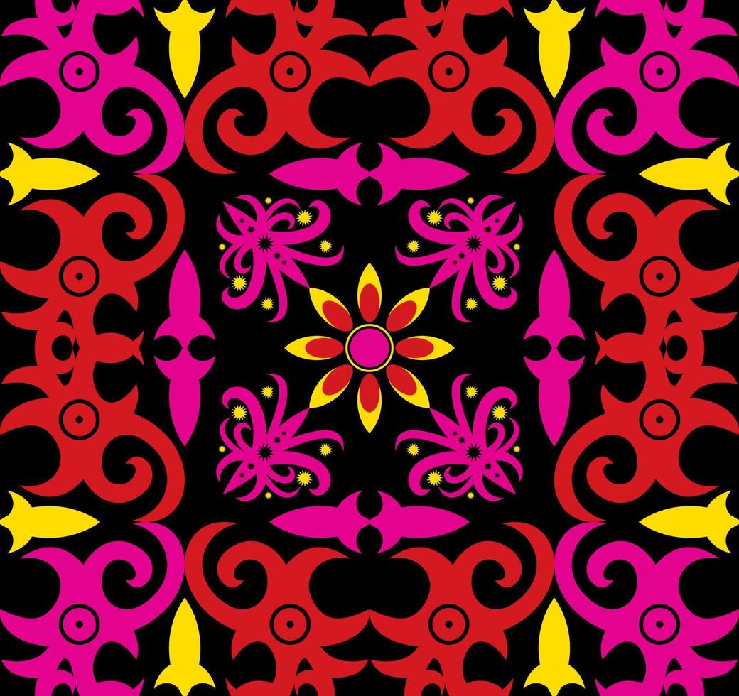 Seamless patern of dayak ethnic pattern.traditional Indonesian fabric motif.borneo pattern. vector design inspiration. Creative textile for fashion or cloth