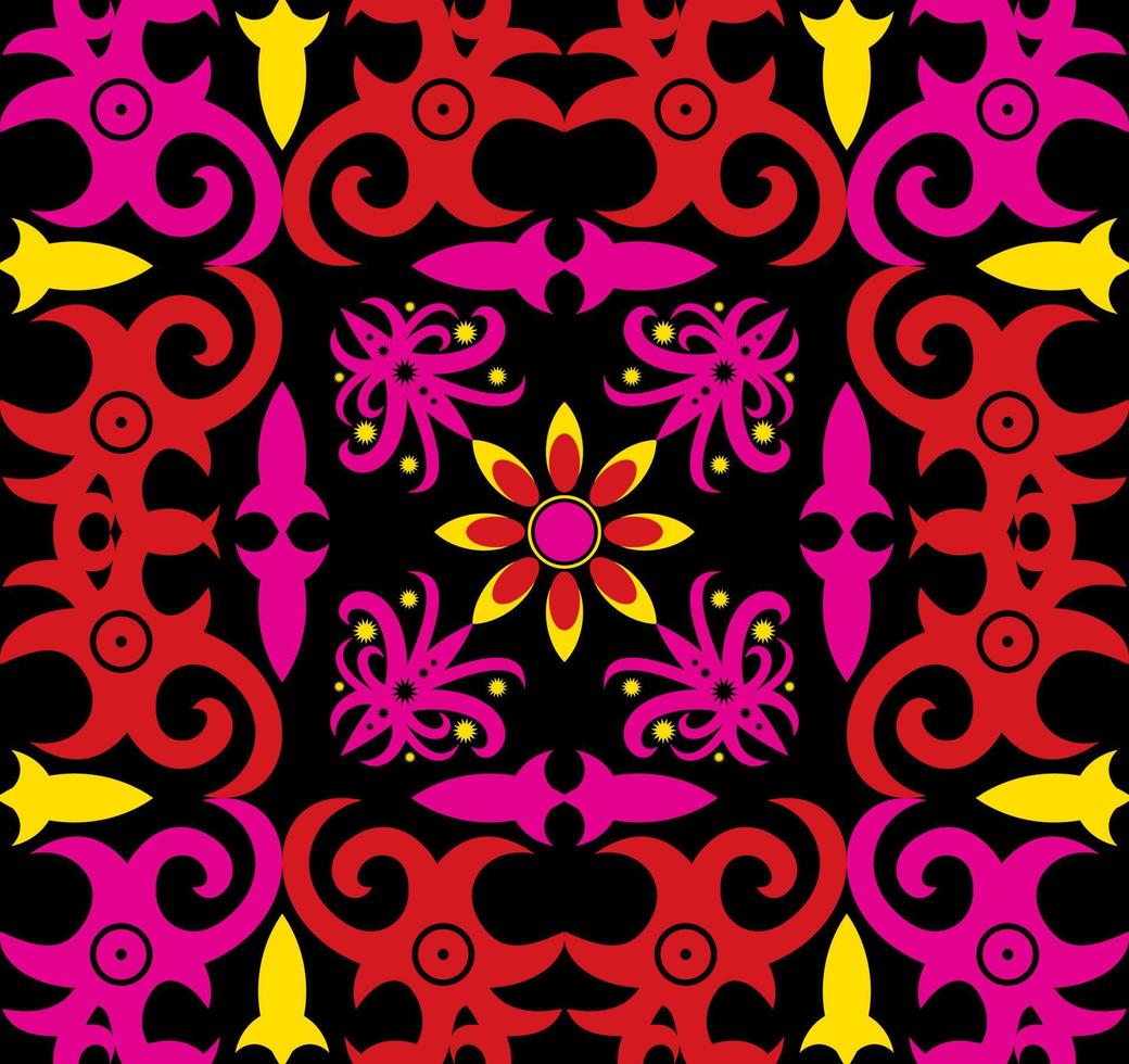 Seamless patern of dayak ethnic pattern.traditional Indonesian fabric motif.borneo pattern. vector design inspiration. Creative textile for fashion or cloth